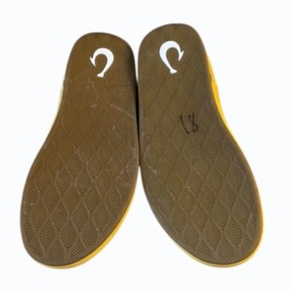 Olukai Hamani Hulu Mens Wool Mule Slipper Size 11 Dusty Olive Mustard - Picture 6 of 9